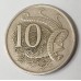 AUSTRALIA 1966 . TEN 10 CENTS COIN . ERROR . OIL FILLED DIE IN PART OF THE LEGEND